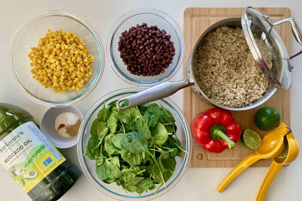 Quinoa salad ingredients