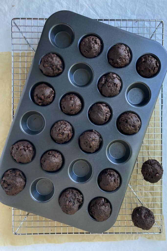 double chocolate mini muffins