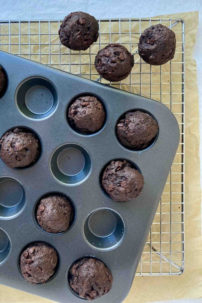 Double Chocolate Flaxseed Mini Muffins