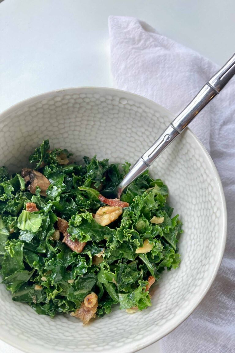 Kale Salad with Bacon and Olive Oil Vinaigrette