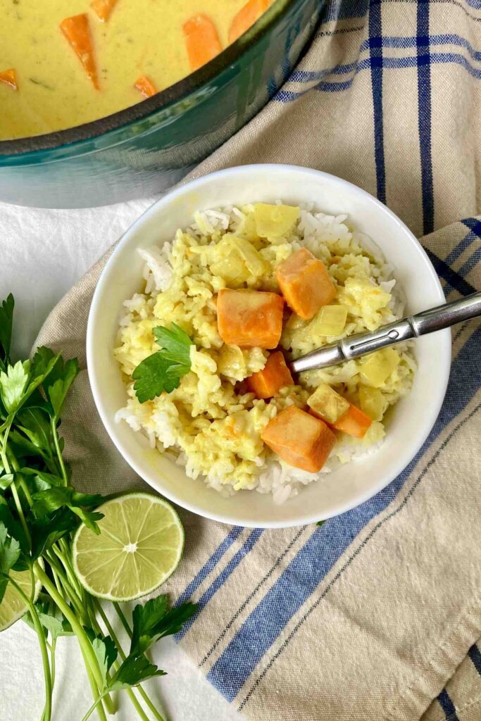 Sweet potato curry and rice