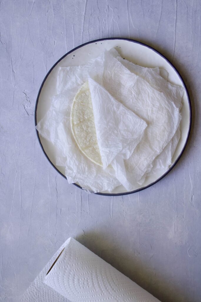 stack of tortillas for microwave method