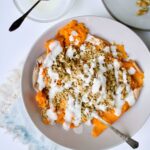 Maple Oat Crumble Stuffed Sweet Potato