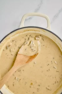 Homemade cream of mushroom soup