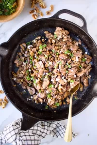 Deconstructed Stuffed Mushrooms with Walnuts and Cottage Cheese