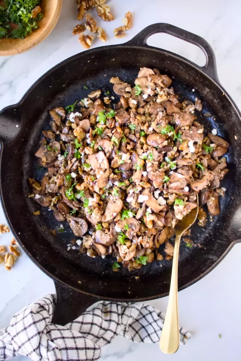 Deconstructed Stuffed Mushrooms with Walnuts and Cottage Cheese