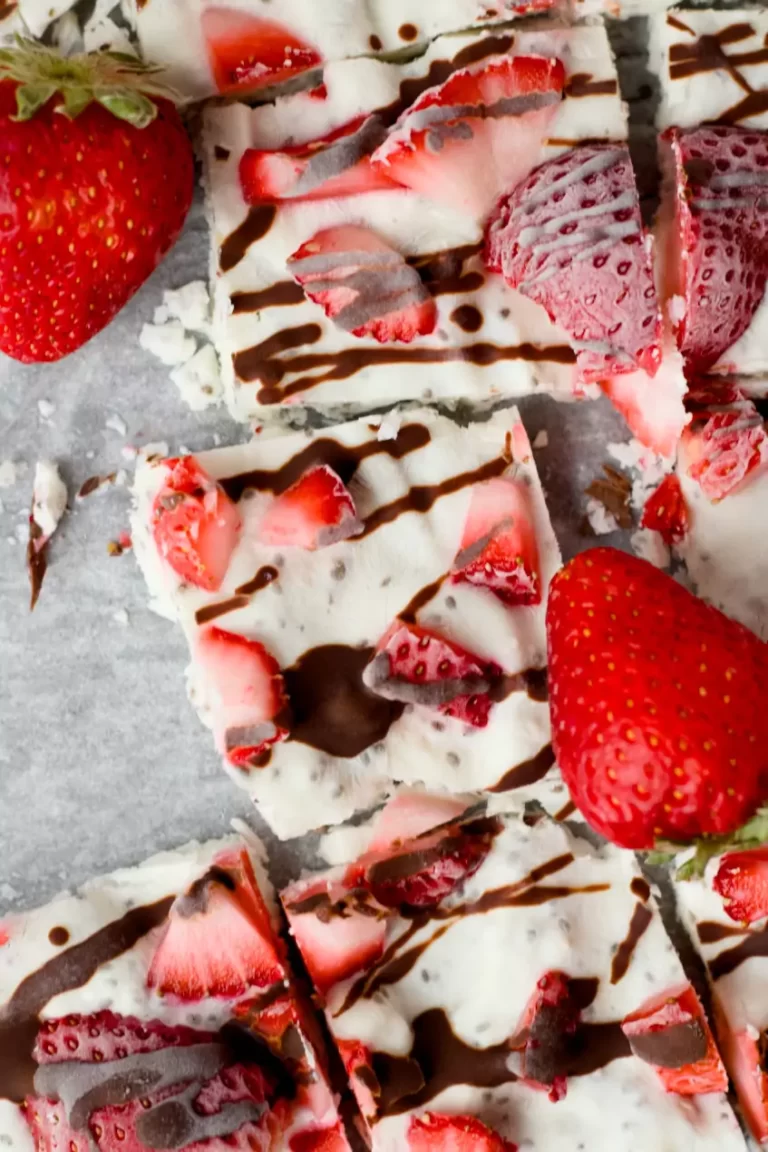 Frozen Chocolate Strawberry Yogurt Bark