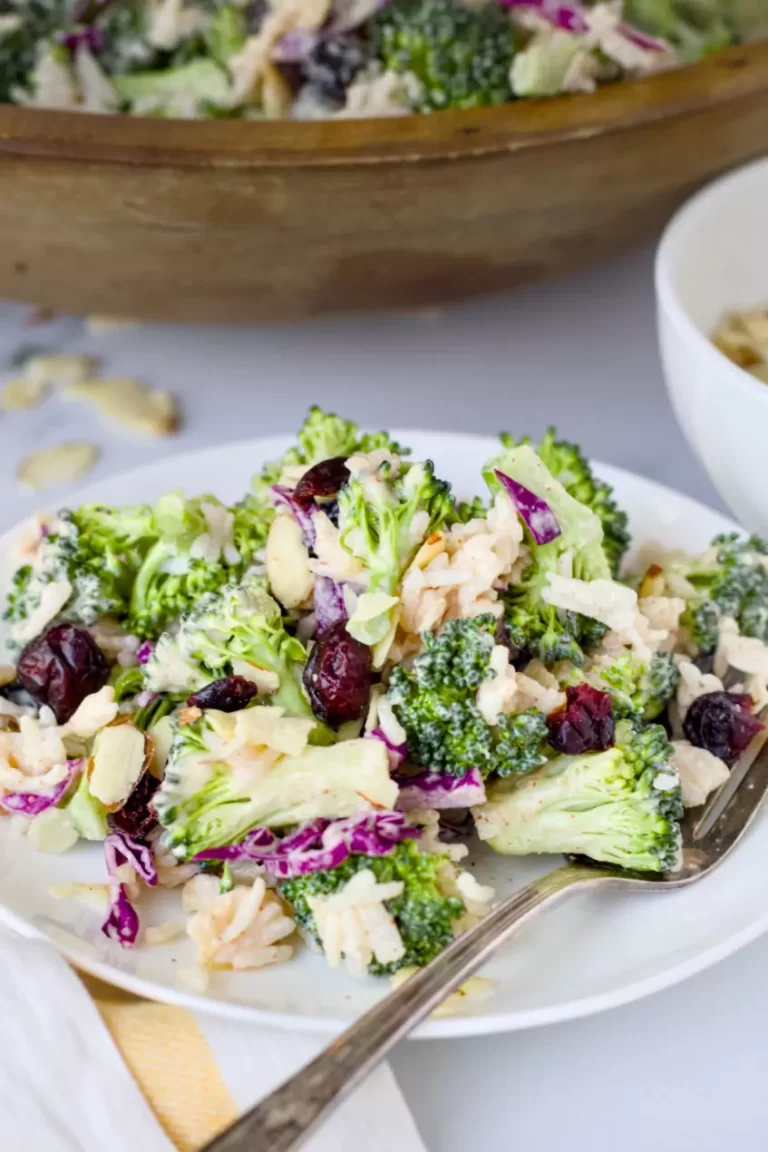 Broccoli Salad with Rice and Red Cabbage