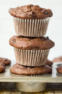 Chocolate Banana Yogurt Muffins with Chocolate Chips