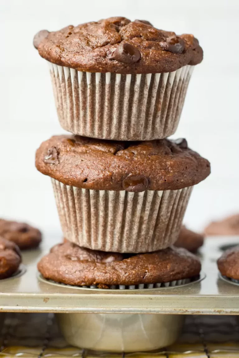 Chocolate Banana Yogurt Muffins with Chocolate Chips